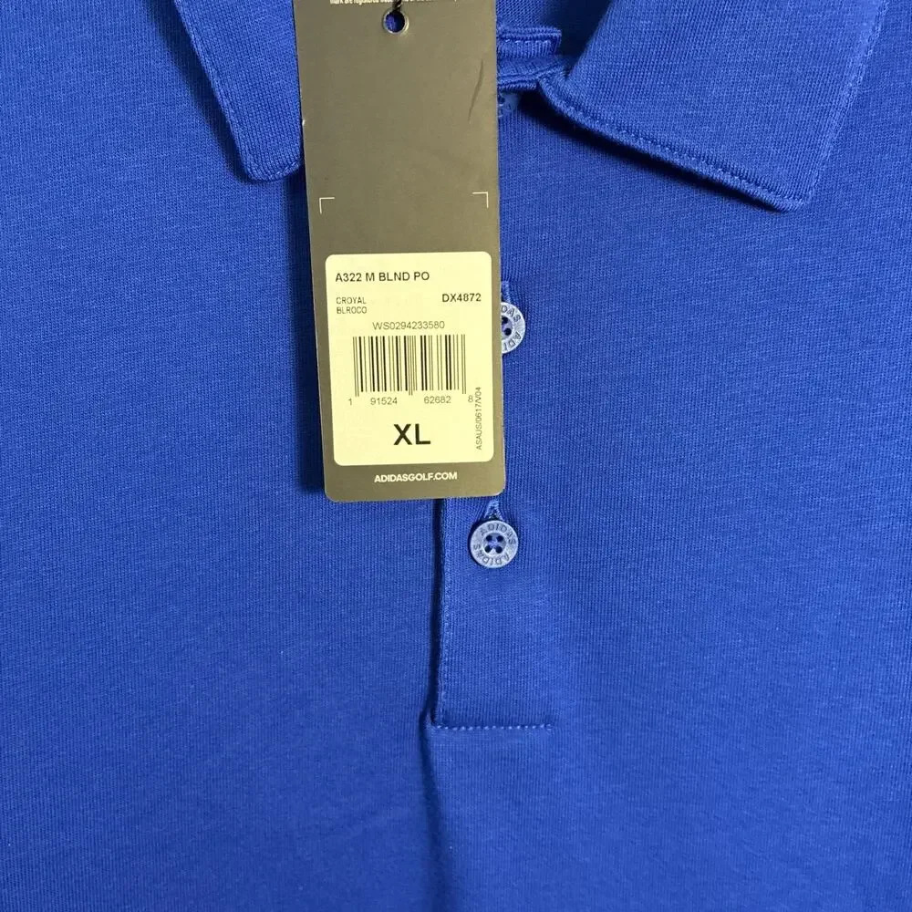 Adidas Men's XL Royal Blue Cotton Blend Polo A322